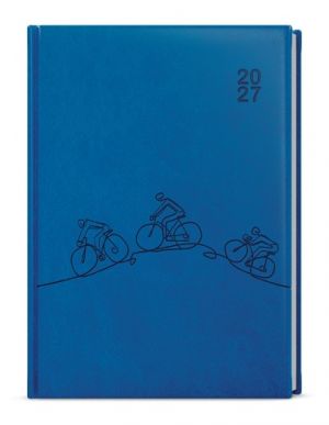 Diář denní - David - Vivella s ražbou - A5 - jasně modrá - Kolo 2027, 14,3cm x 20,5cm, BDD