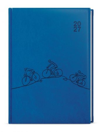 Diář denní - David - Vivella s ražbou - A5 - jasně modrá - Kolo 2027, 14,3cm x 20,5cm, BDD