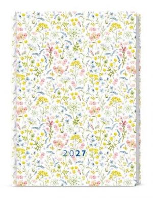 Diář denní - Goliáš - Lamino - A4 - Květinky  2027, 20cm x 28cm, BDG9-2-27