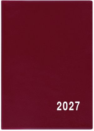 Diář měsíční  - Anežka - PVC - bordó 2027, 7cm x 10cm, BMA1-3-27