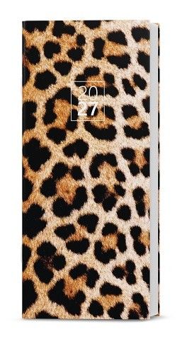 Diář měsíční  - Božka - lamino - Leopard 2027, 7,9cm x 17,9cm, BMB9-1-27