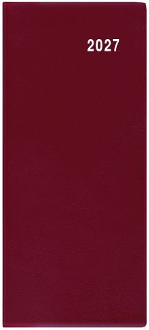 Diář měsíční  - Božka - PVC - bordó 2027, 7,9cm x 17,9cm, BMB1-3-27