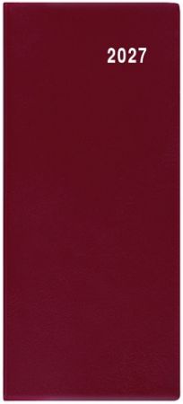 Diář měsíční  - Božka - PVC - bordó 2027, 7,9cm x 17,9cm, BMB1-3-27