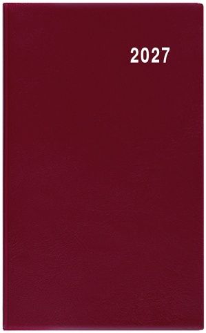 Diář měsíční  - Diana - PVC - bordó 2027, 9cm x 17cm, BMD1-3-27