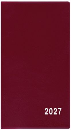 Diář měsíční  - Františka - PVC - bordó 2027, 9cm x 17cm, BMF1-3-27