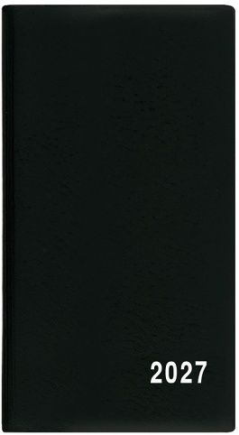 Diář měsíční  - Františka - PVC - černá 2027, 9cm x 17cm, BMF1-2-27
