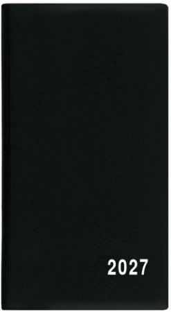 Diář měsíční  - Františka - PVC - černá 2027, 9cm x 17cm, BMF1-2-27