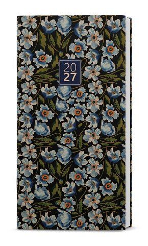 Diář měsíční  - Halina - kraft - Modrý 2027, 11cm x 21cm, BMH2-1-27
