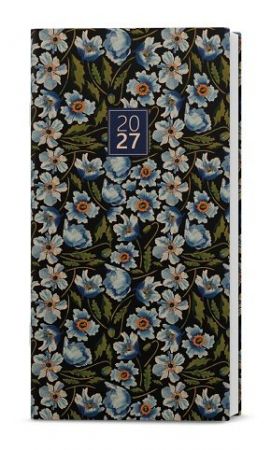 Diář měsíční  - Halina - kraft - Modrý 2027, 11cm x 21cm, BMH2-1-27