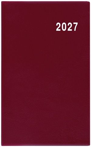Diář měsíční  - Marika - PVC - bordó 2027, 9cm x 15cm, BMM1-3-27