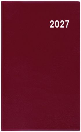 Diář měsíční  - Marika - PVC - bordó 2027, 9cm x 15cm, BMM1-3-27