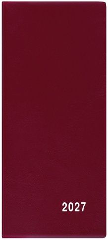 Diář měsíční  - Xenie - PVC - bordó 2027, 7,9cm x 17,9cm, BMX1-3-27