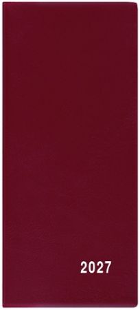 Diář měsíční  - Xenie - PVC - bordó 2027, 7,9cm x 17,9cm, BMX1-3-27