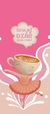 Diář měsíční  školní  - Klára - lamino - Balerína 2027, 7,9cm x 17,9cm, BMK9-2-27
