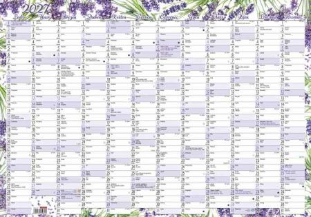 Kalendář nástěnný roční (600x420 mm) - Levandule 2027, 60cm x 42cm, BKA1-27