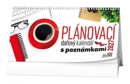 Kalendář stolní - Plánovací daňový kalendář s poznámkami 2027, 30cm x 15cm, BSN7-27