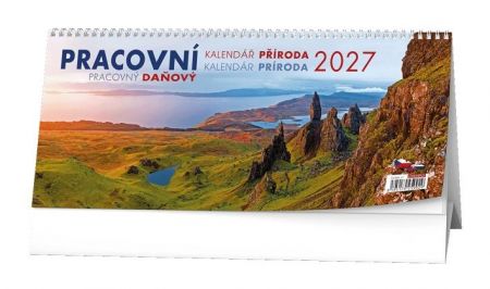 Kalendář stolní - Pracovní daňový kalendář - Příroda 2027, 32cm x 14cm, BSM6-27