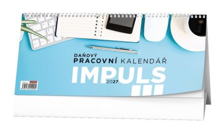 Kalendář stolní - Pracovní kalendář IMPULS III 2027, 32cm x 14cm, BSM3-27