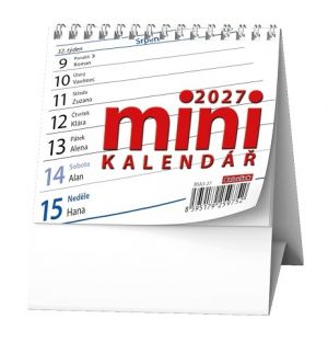 Kalendář stolní - Pracovní kalendář MINI 2027, 10,2cm x 8,5cm, BSA3-27