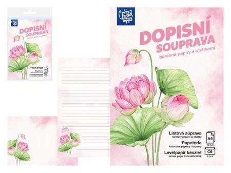 Dopisní papír barevný LUX 5+10 (Květy)