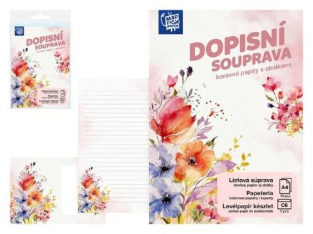 Dopisní papír barevný LUX 5+10 (Květy)