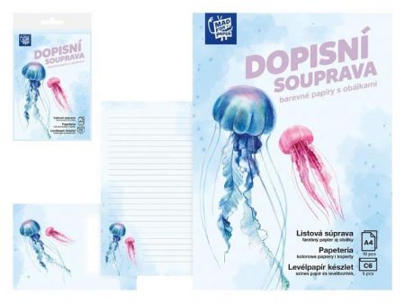 Dopisní papír barevný LUX 5+10 (Medůzy)