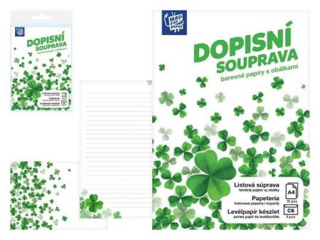 Dopisní papír barevný LUX 5+10 (Čtyřlístky)