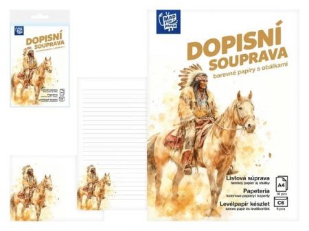 Dopisní papír barevný LUX 5+10 (Indián)