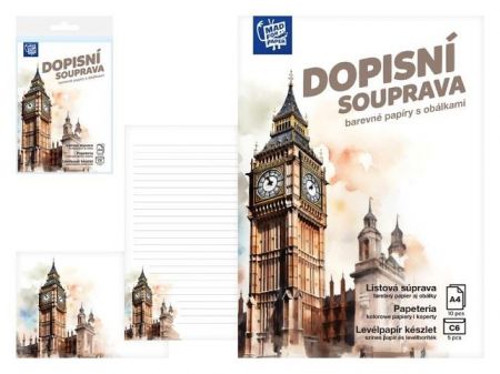 Dopisní papír barevný LUX 5+10 (Big Ben)