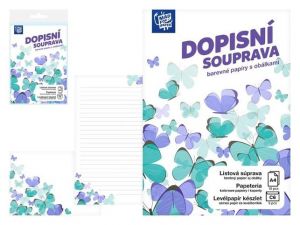 Dopisní papír barevný LUX 5+10 (Motýlci)