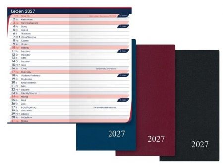 Diář měsíční 2027 M105/PVC, 8cm x 15cm x 0,3cm, 7781529