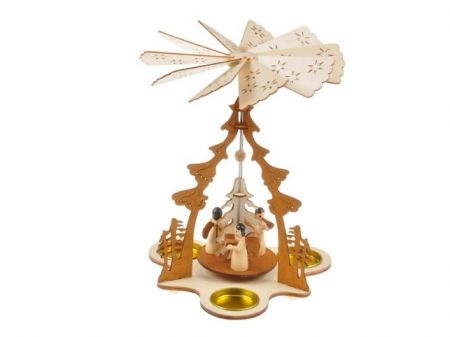 Svícen točící dřevěný 17,5x17,5x23,5cm OBBD-21651B