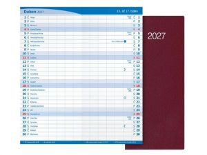 Diář měsíční 2027 M101/PVC vínový, 8cm x 18cm x 0,3cm, 7781649