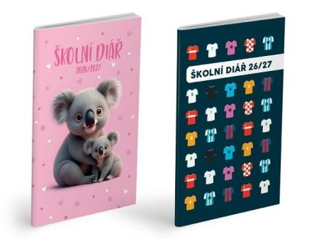 Diář měsíční školní 2027 TS102 Lamino, 8,9cm x 15cm x 0,5cm, 7781536