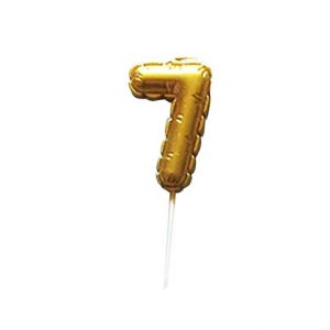 Dortová svíčka BALÓNEK 7 3,7X5,9CM  268657 ZLATÁ