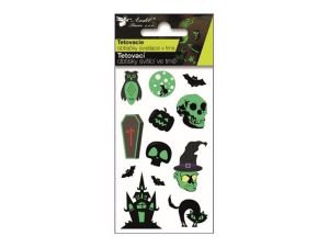 Tetovací obtisky 16051 svítící ve tmě Halloween 10,5 x 6 cm