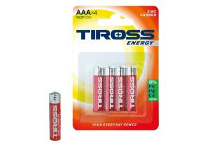 Baterie AAA (R03P, 1.5V) zinko-uhlíkové balení 4 ks