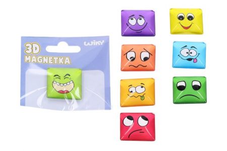 Magnet skleněný obličej 3 cm mix