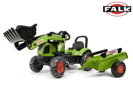 Šlapací traktor Claas Arion s vlečkou a nakladačem