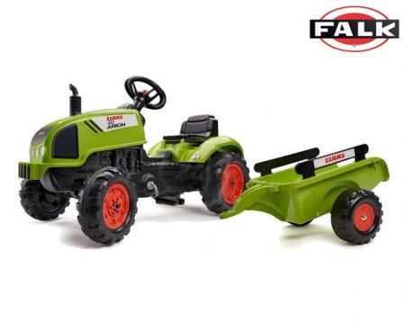 FALK Šlapací traktor 2041C Claas Arion s vlečkou a otvírací kapotou