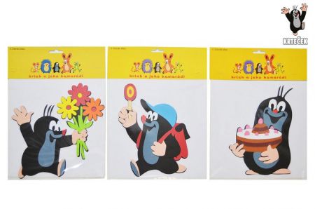 Dekorace Krteček nalepovací assort