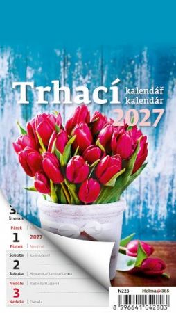 Kalendář nástěnný týdenní trhací kalendář A6, Týždenný trhací kalendár A6 2027, 10cm x 15c