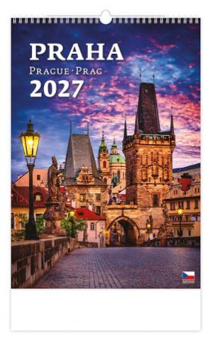 Kalendář nástěnný Praha/Prague/Prag 2027, 31,5cm x 45cm, N103-27
