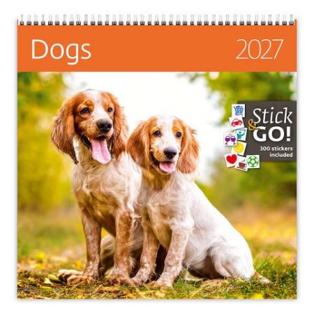 Kalendář nástěnný plánovací Dogs 2027, 30cm x 30cm, LP02-27