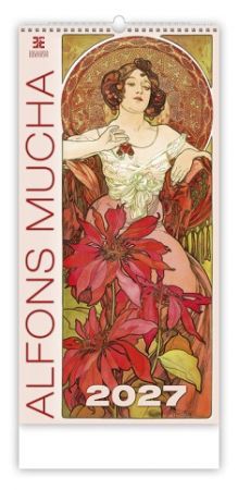 Kalendář nástěnný Alfons Mucha NEW 2027, 31,5cm x 63cm, N251-27