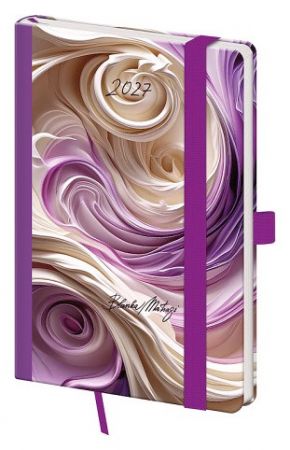 Diář týdenní kapesní Vario - Matragi Violet s gumičkou 2027, 9cm x 14cm, DVR436-29-27