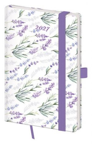 Diář týdenní kapesní Vario - Lavender s gumičkou 2027, 9cm x 14cm, DVR436-07-27