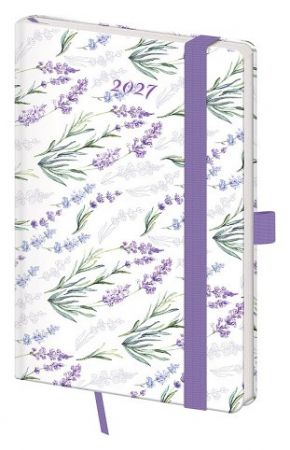 Diář týdenní kapesní Vario - Lavender s gumičkou 2027, 9cm x 14cm, DVR436-07-27