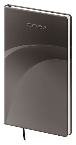 Diář týdenní kapesní Vario - 3 GREY WAVE 2027, 8cm x 15cm, DV426-03-27