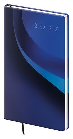 Diář týdenní kapesní Vario - 2 BLUE WAVE 2027, 8cm x 15cm, DV426-02-27